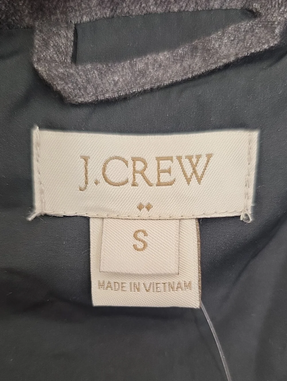 J. Crew- Excursion Charcoal Gray Quilted Down Vest. Size S